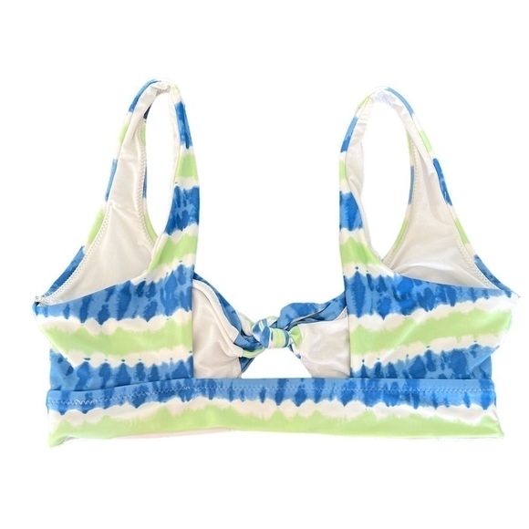 Aerie Women's Printed Tie Banded Wide Strap Scoop Bikini Top Tie Dye Size Small - Picture 2 of 8
